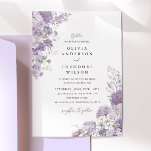 Invitation Mariage Élégant aux Fleurs de Lavande