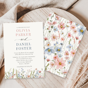 Invitation Mariage Élégant aux Fleurs Sauvages
