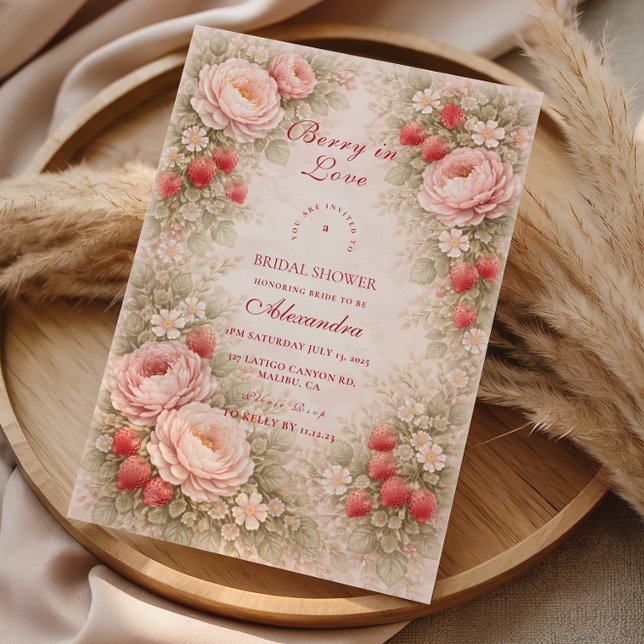 Invitation Mariage Élégant aux Fraises (Créateur téléchargé)