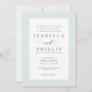 Invitation Mariage élégant avec cadre vert formel