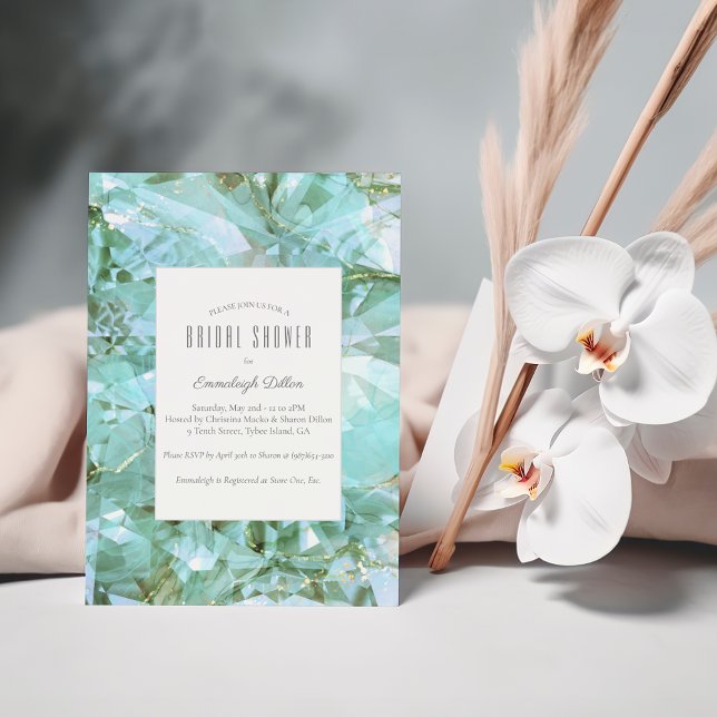 Invitation Mariage élégant avec cristal de verre de mer (Créateur téléchargé)