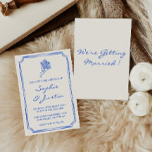 Mariage élégant avec écriture manuscrite et fleurs