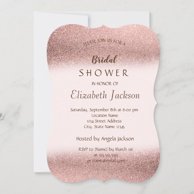 Invitation Mariage élégant avec effet Bokeh et paillettes (Devant)