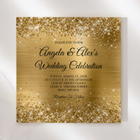 Mariage Élégant avec Feuille d'Or Pailletée