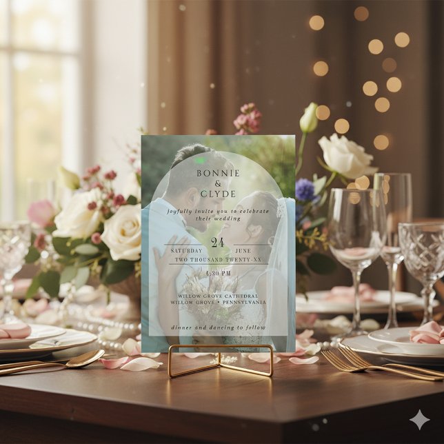 Invitation Mariage élégant avec image de fond personnalisée (Elegant Custom Background Image Wedding Invitation)