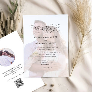 Invitation Mariage élégant avec photo personnalisée et code Q
