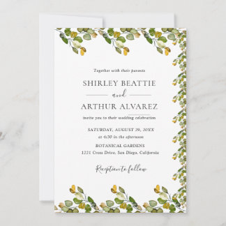 Invitation Mariage Élégant avec Verdure d'Eucalyptus