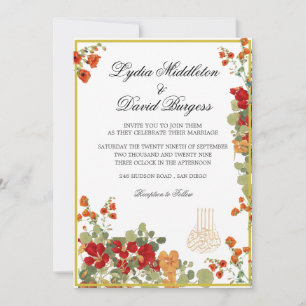 Invitation Mariage Elegant Bismillah Floral Moderne