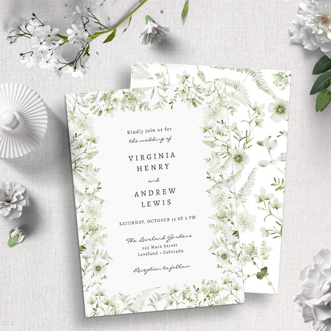 Invitation Mariage Élégant Bohème Rustique avec Verdure (Créateur téléchargé)