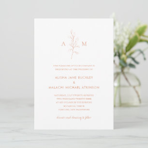 Invitation Mariage élégant botanique Alisha Apricot