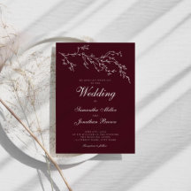 Mariage élégant botanique bordeaux et ivoire