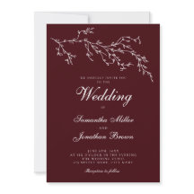 Mariage élégant botanique bordeaux et ivoire
