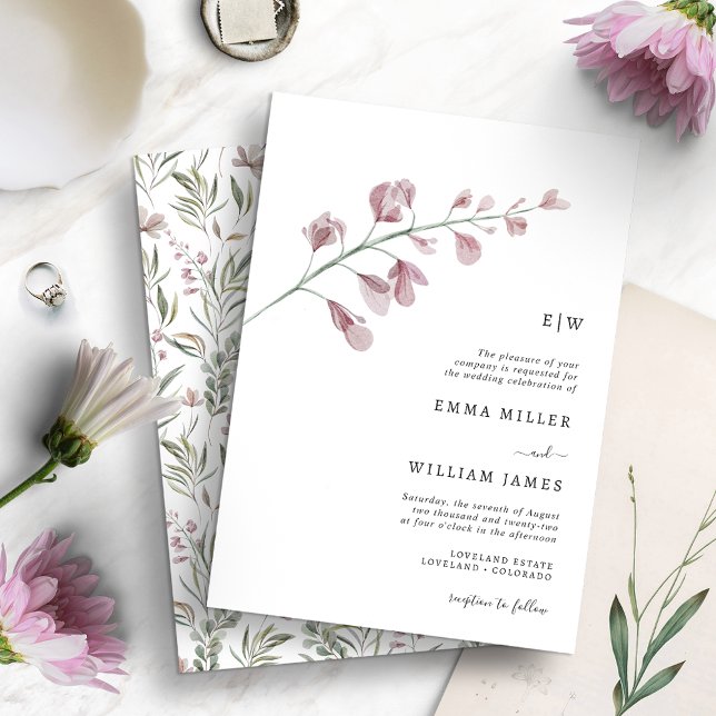 Invitation Mariage Élégant Botanique Simple (Créateur téléchargé)