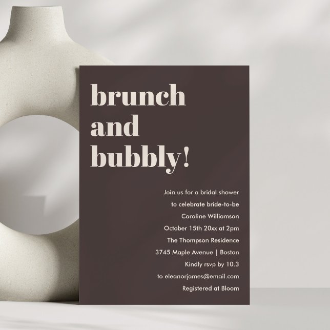 Invitation Mariage Élégant Brunche Bulles Moderne (Créateur téléchargé)