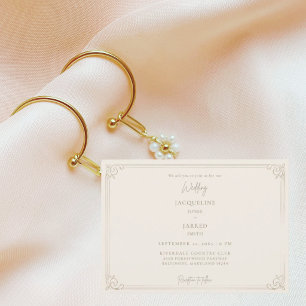 Invitation Mariage Élégant Champagne avec Flourish