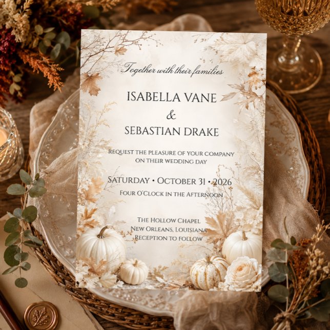 Invitation Mariage Élégant Citrouille d'Automne (Créateur téléchargé)