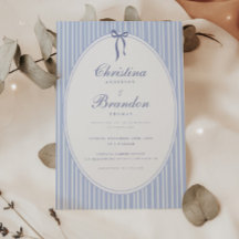 Mariage élégant classique avec ruban bleu rayé