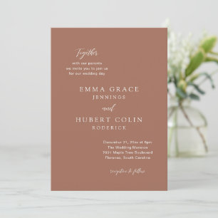 Invitation Mariage élégant classique Burnt Orange