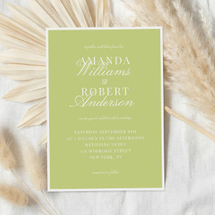 Invitation Mariage Élégant Classique Citron Vert Ancienne For