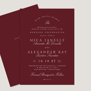 Invitation Mariage élégant classique de la Bourgogne