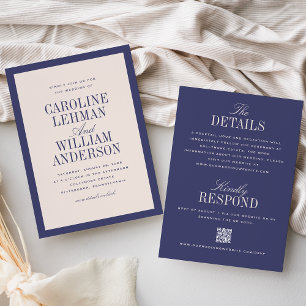 Invitation Mariage élégant classique double face 