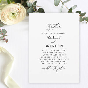 Invitation Mariage Élégant Classique Moderne Simple