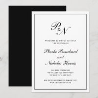 Mariage élégant classique noir et blanc