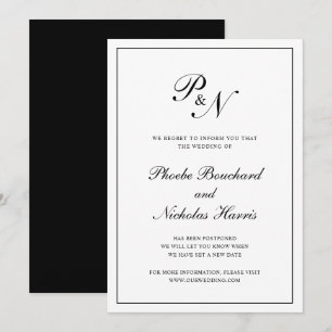 Invitation Mariage élégant classique noir et blanc