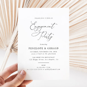 Invitation Mariage élégant classique noir et blanc 