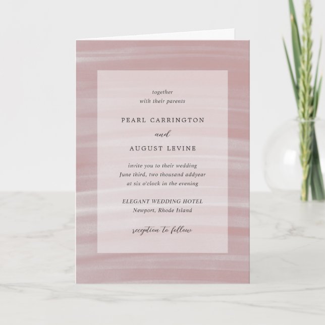 Invitation Mariage élégant Coastal Chic Pink (Devant)