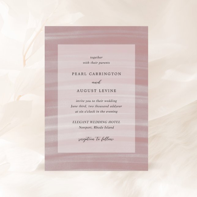 Invitation Mariage élégant Coastal Chic Pink (Créateur téléchargé)
