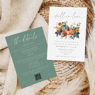 Invitation Mariage Élégant Coup de Foudre en un Seul Code QR