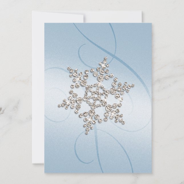 Invitation Mariage Elegant Crystal Snowflake (Devant)