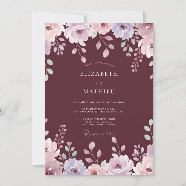 Invitation Mariage Élégant d'Automne en Bourgogne (Devant)