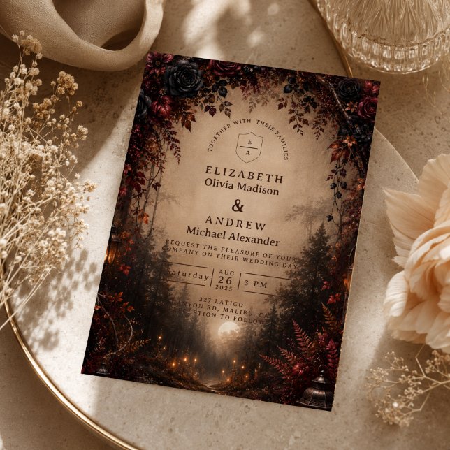 Invitation Mariage Élégant d'Automne Sombre (Créateur téléchargé)