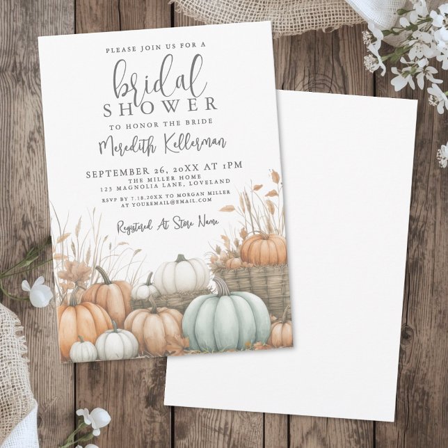Invitation Mariage Élégant de Citrouille d'Automne (Fall Elegant Pumpkin Bridal Shower Invitation)