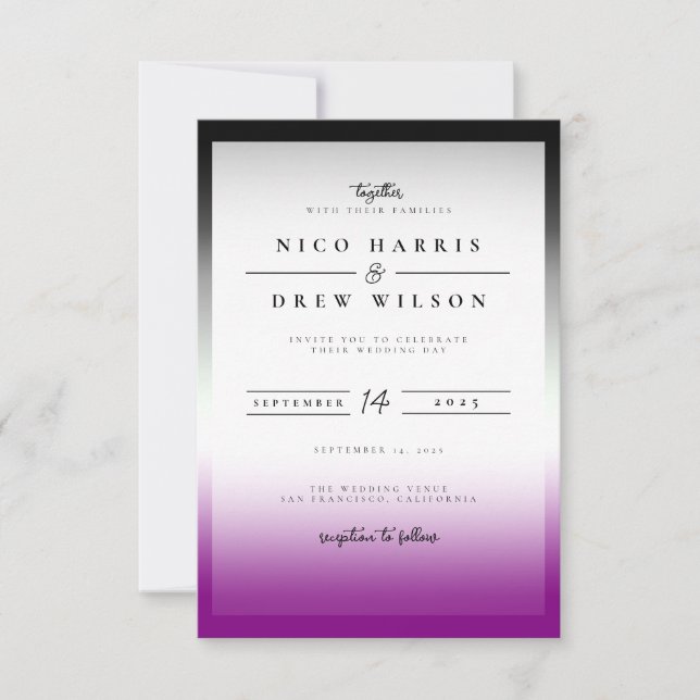 Invitation Mariage élégant de fierté asexuelle  (Devant)