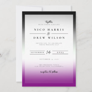 Invitation Mariage élégant de fierté asexuelle