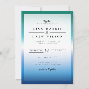 Invitation Mariage élégant de fierté gay masculin