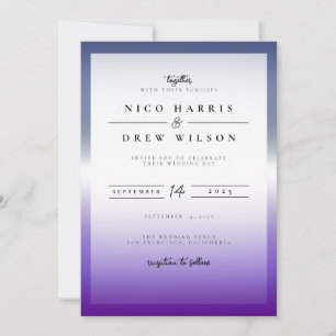Invitation Mariage élégant de fierté lesbienne lavande 