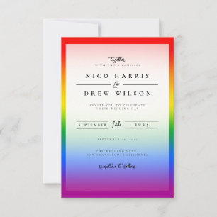 Invitation Mariage élégant de fierté LGBTQ+