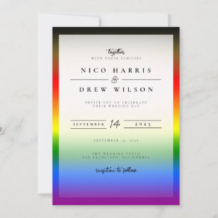 Invitation Mariage élégant de fierté LGBTQ+ BIPOC