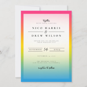 Invitation Mariage élégant de fierté pansexuelle