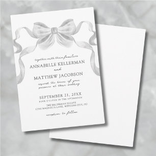Invitation Mariage élégant de la boîte de ruban Whimsical mod