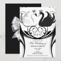 Mariage élégant de la princesse cygne noir et blan