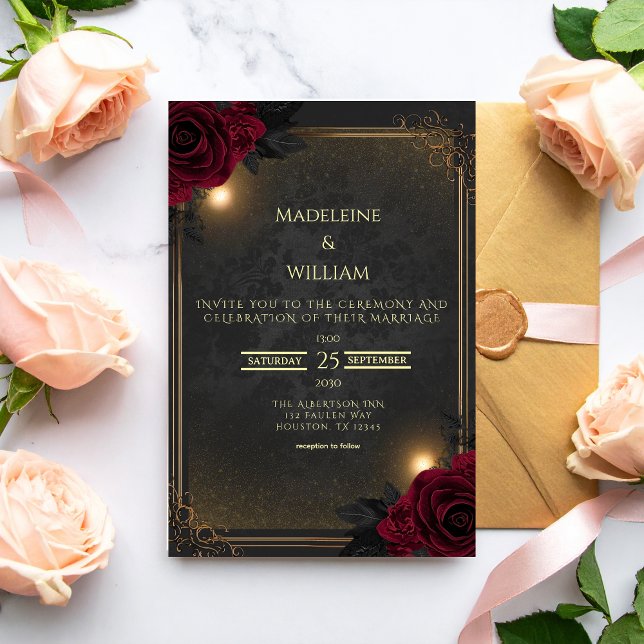 Invitation Mariage élégant de luxe gothique glamour (Créateur téléchargé)