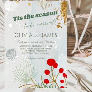 Invitation Mariage Élégant de Noël sous la Neige