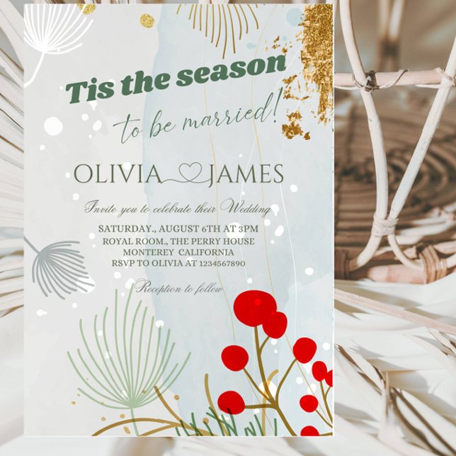 Invitation Mariage Élégant de Noël sous la Neige (Créateur téléchargé)