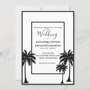 Invitation Mariage élégant de palmiers tropicaux