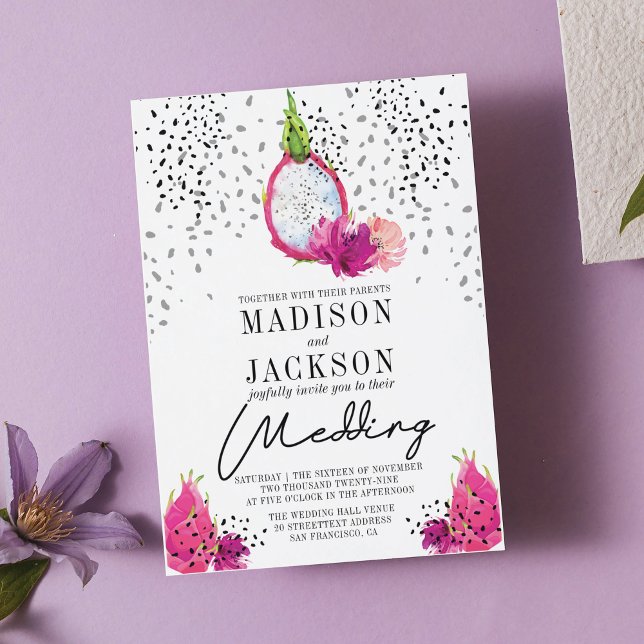 Invitation Mariage élégant de Pitaya (Créateur téléchargé)